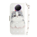 For Xiaomi Redmi Note 9T / 9 5G 3D Painted Pattern Magnetic Attraction Horizontal Flip Leather Case with Holder & Card Slot & Wallet & Lanyard(Cute Cat)
