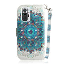 For Xiaomi Redmi Note 10 Pro 3D Painted Pattern Magnetic Attraction Horizontal Flip Leather Case with Holder & Card Slot & Wallet & Lanyard(Peacock Wreath)
