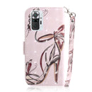For Xiaomi Redmi Note 10 Pro 3D Painted Pattern Magnetic Attraction Horizontal Flip Leather Case with Holder & Card Slot & Wallet & Lanyard(Butterfly High Heels)