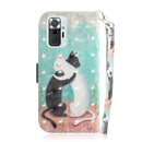 For Xiaomi Redmi Note 10 Pro 3D Painted Pattern Magnetic Attraction Horizontal Flip Leather Case with Holder & Card Slot & Wallet & Lanyard(Black White Cat)