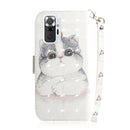 For Xiaomi Redmi Note 10 Pro 3D Painted Pattern Magnetic Attraction Horizontal Flip Leather Case with Holder & Card Slot & Wallet & Lanyard(Cute Cat)