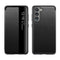 For Samsung Galaxy S21 FE Magnetic Side Window View Shockproof Horizontal Flip Leather Case(Black)