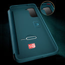 For Samsung Galaxy S21 FE Magnetic Side Window View Shockproof Horizontal Flip Leather Case(Green)