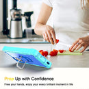 For Samsung Galaxy A52 5G / 4G PC + Rubber 3-layers Shockproof Protective Case with Rotating Holder(Mint Green + Blue)