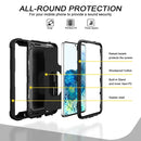 For Samsung Galaxy S20 FE / FE 5G PC + Rubber 3-layers Shockproof Protective Case with Rotating Holder(Black)
