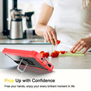 For Samsung Galaxy S20 FE / FE 5G PC + Rubber 3-layers Shockproof Protective Case with Rotating Holder(Red + Black)