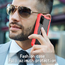 For Samsung Galaxy S20 FE / FE 5G PC + Rubber 3-layers Shockproof Protective Case with Rotating Holder(Red + Black)