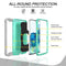 For Samsung Galaxy S20 FE / FE 5G PC + Rubber 3-layers Shockproof Protective Case with Rotating Holder(Grey White + Mint Green)
