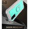 For Samsung Galaxy S20 FE / FE 5G PC + Rubber 3-layers Shockproof Protective Case with Rotating Holder(Grey White + Mint Green)