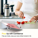 For Samsung Galaxy S20 FE / FE 5G PC + Rubber 3-layers Shockproof Protective Case with Rotating Holder(Grey White + Rose Gold)