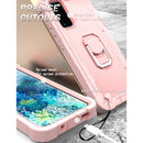 For Samsung Galaxy S20 FE / FE 5G PC + Rubber 3-layers Shockproof Protective Case with Rotating Holder(Rose Gold)