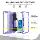 For Samsung Galaxy S20 FE / FE 5G PC + Rubber 3-layers Shockproof Protective Case with Rotating Holder(Purple)