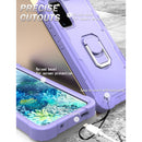 For Samsung Galaxy S20 FE / FE 5G PC + Rubber 3-layers Shockproof Protective Case with Rotating Holder(Purple)