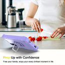 For Samsung Galaxy S20 FE / FE 5G PC + Rubber 3-layers Shockproof Protective Case with Rotating Holder(Purple)