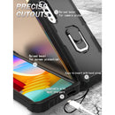 For LG Velvet PC + Rubber 3-layers Shockproof Protective Case with Rotating Holder(Black)