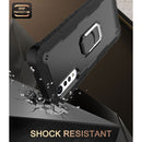 For LG Velvet PC + Rubber 3-layers Shockproof Protective Case with Rotating Holder(Black)