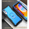 For LG Velvet PC + Rubber 3-layers Shockproof Protective Case with Rotating Holder(Black + Blue)