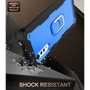 For LG Velvet PC + Rubber 3-layers Shockproof Protective Case with Rotating Holder(Black + Blue)