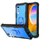 For LG Velvet PC + Rubber 3-layers Shockproof Protective Case with Rotating Holder(Black + Blue)
