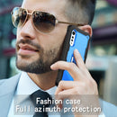 For LG Velvet PC + Rubber 3-layers Shockproof Protective Case with Rotating Holder(Black + Blue)