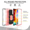 For LG Velvet PC + Rubber 3-layers Shockproof Protective Case with Rotating Holder(Grey White + Rose Gold)