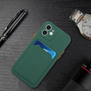 Card Slot Design Shockproof TPU Protective Case For iPhone 11(Dark Green)