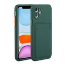 Card Slot Design Shockproof TPU Protective Case For iPhone 12 mini(Dark Green)