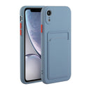 Card Slot Design Shockproof TPU Protective Case For iPhone XR(Gray)