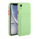 Card Slot Design Shockproof TPU Protective Case For iPhone XR(Green)