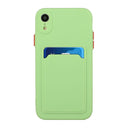 Card Slot Design Shockproof TPU Protective Case For iPhone XR(Green)