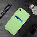 Card Slot Design Shockproof TPU Protective Case For iPhone XR(Green)