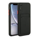 Card Slot Design Shockproof TPU Protective Case For iPhone XR(Black)