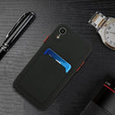 Card Slot Design Shockproof TPU Protective Case For iPhone XR(Black)