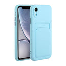 Card Slot Design Shockproof TPU Protective Case For iPhone XR(Sky Blue)