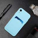 Card Slot Design Shockproof TPU Protective Case For iPhone XR(Sky Blue)
