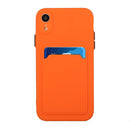 Card Slot Design Shockproof TPU Protective Case For iPhone XR(Orange)