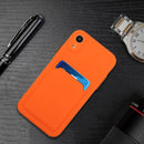 Card Slot Design Shockproof TPU Protective Case For iPhone XR(Orange)