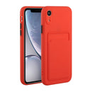 Card Slot Design Shockproof TPU Protective Case For iPhone XR(Red)