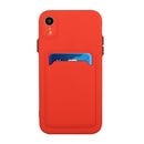 Card Slot Design Shockproof TPU Protective Case For iPhone XR(Red)