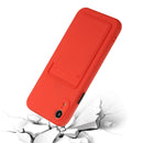 Card Slot Design Shockproof TPU Protective Case For iPhone XR(Red)