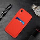 Card Slot Design Shockproof TPU Protective Case For iPhone XR(Red)