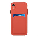Card Slot Design Shockproof TPU Protective Case For iPhone XR(Plum Red)