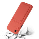 Card Slot Design Shockproof TPU Protective Case For iPhone XR(Plum Red)