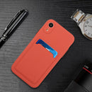 Card Slot Design Shockproof TPU Protective Case For iPhone XR(Plum Red)