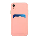 Card Slot Design Shockproof TPU Protective Case For iPhone XR(Pink)