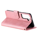 For Samsung Galaxy S21 FE Stitching Calf Texture Horizontal Flip Leather Case with Holder & Card Slots & Wallet(Rose Gold)