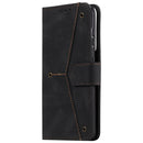For Samsung Galaxy S21 FE Stitching Calf Texture Horizontal Flip Leather Case with Holder & Card Slots & Wallet(Black)
