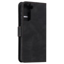 For Samsung Galaxy S21 FE Stitching Calf Texture Horizontal Flip Leather Case with Holder & Card Slots & Wallet(Black)