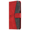 For Samsung Galaxy S21 FE Stitching Calf Texture Horizontal Flip Leather Case with Holder & Card Slots & Wallet(Red)
