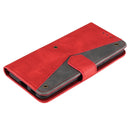 For Samsung Galaxy S21 FE Stitching Calf Texture Horizontal Flip Leather Case with Holder & Card Slots & Wallet(Red)